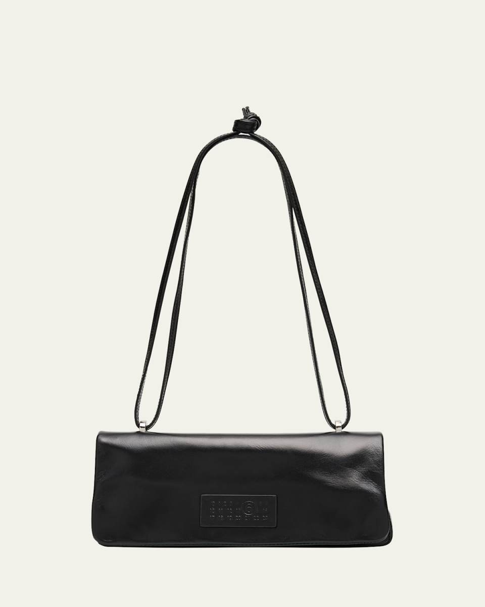 Numeric Flap Leather Shoulder Bag